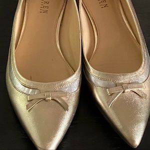 Ralph Lauren Metallic Gold Flats